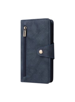 Nail Buckle Zipper Wallet Style Leather Case For IPhone 14 Pro Max IPhone 14 Plus Digital Computer Protective Cover-Color:Navy Blue-Applicable Models:iphone 15pro Max（6.7）
