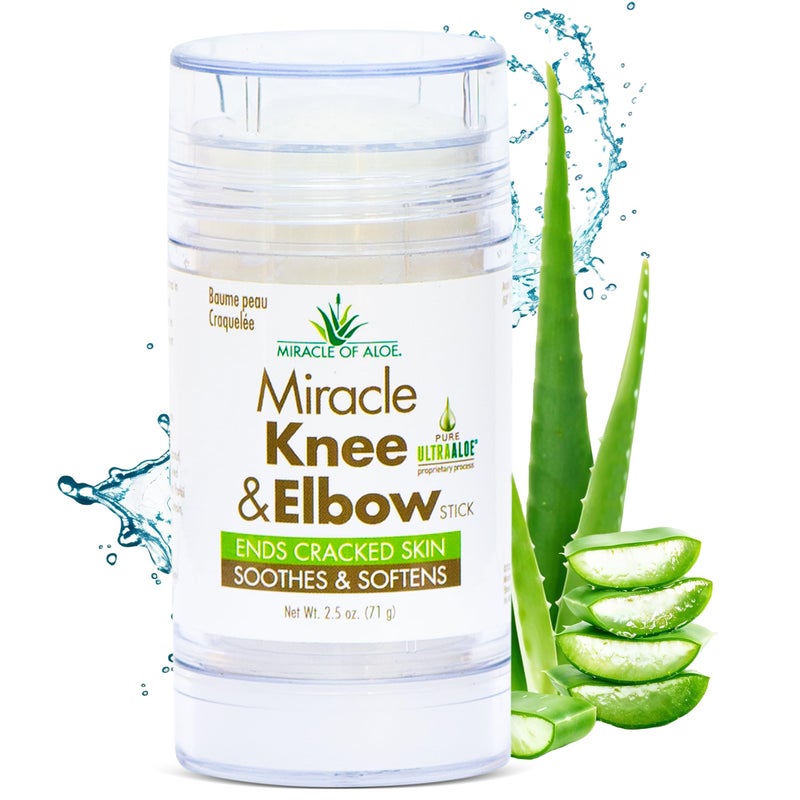 Miracle of Aloe عصا المعجزة للركبة والمرفق مع جل ألترا ألوة للبشرة الجافة والمتشققة، يهدئ، يرطب، يعزز الشفاء، 2.5 أونصة - Image 1