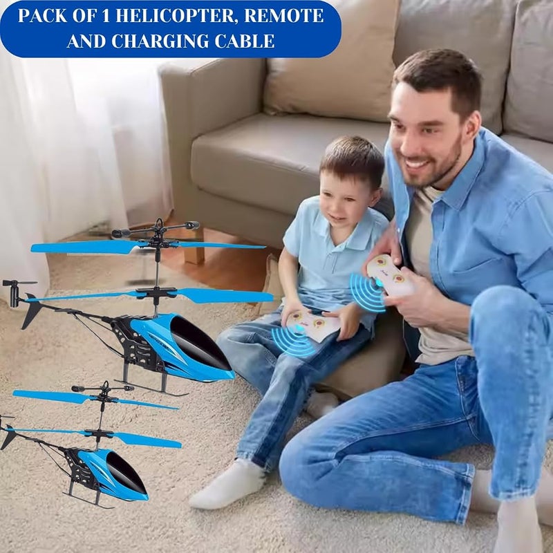 KIDZYMON® Remote Control Charging Battery Helicopter, Gravity Flying, 3D Light, Safety Sensor, Indoor and Outdoor Flying, Charging Cable, Remote Battery not Included, Pack of 1 (Style 4 Blu) - Image 2