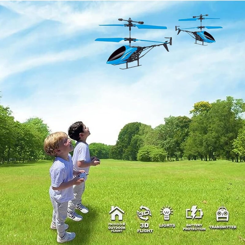 KIDZYMON® Remote Control Charging Battery Helicopter, Gravity Flying, 3D Light, Safety Sensor, Indoor and Outdoor Flying, Charging Cable, Remote Battery not Included, Pack of 1 (Style 4 Blu) - Image 5