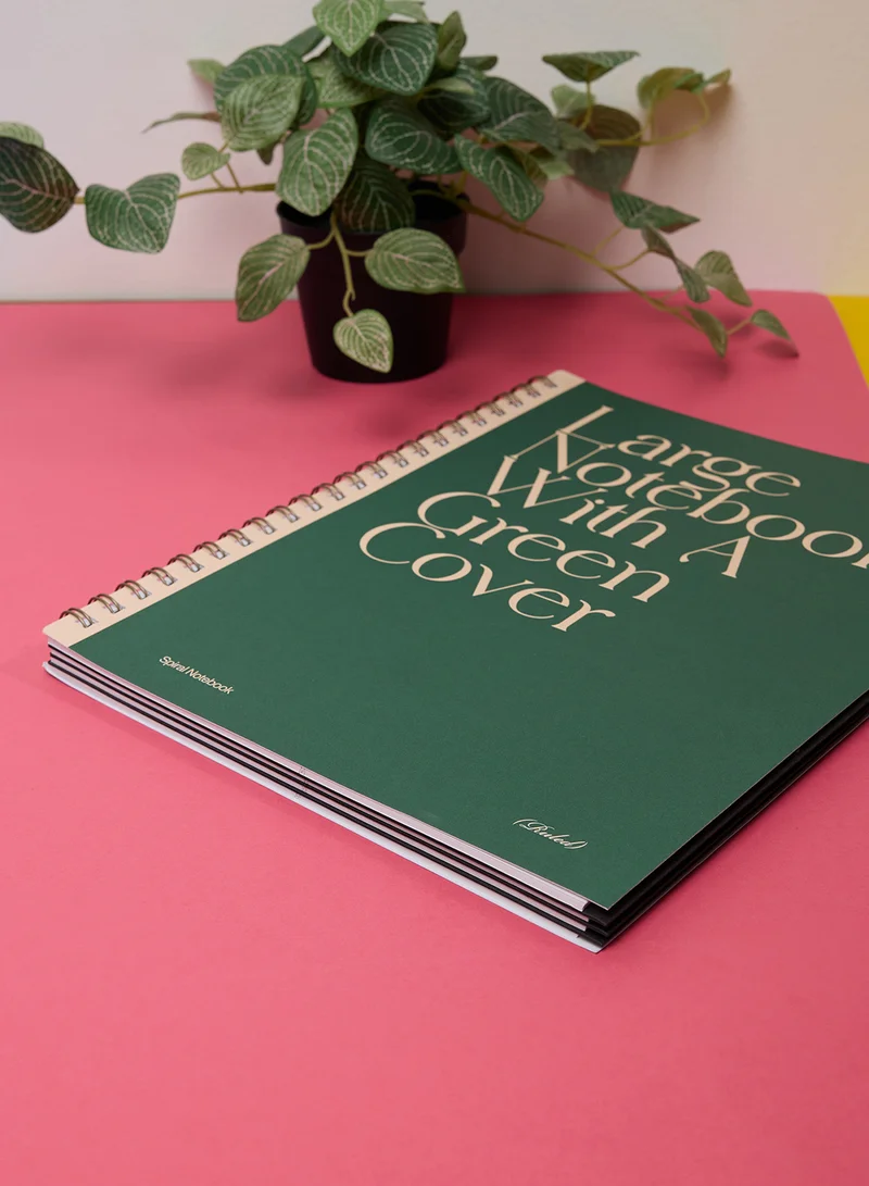 Typo Large Green Spiral Notebook Ruled
