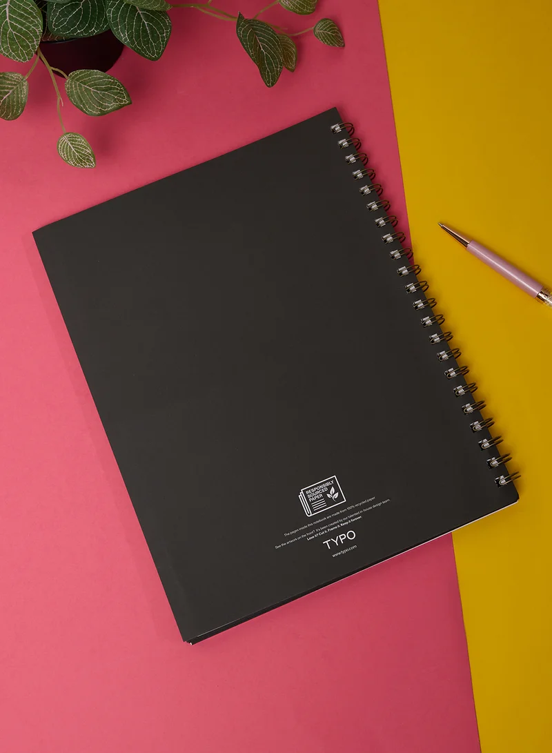 Typo Large Green Spiral Notebook Ruled