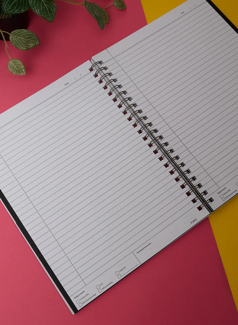 Typo Large Green Spiral Notebook Ruled