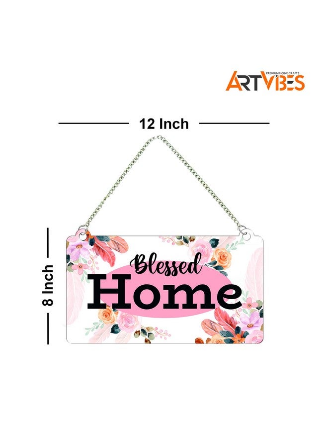 Artvibes Blessed Home Wood Wall Hanging for Home Decor | Office | Gifts | Bedroom | Decoration Items for Living Room | Artworks Designer Hangers | Wooden Decorative Items (WH_3510N) - Image 5