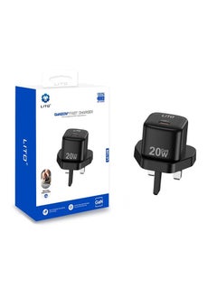 ليتو Lito GaN Charger with Type-C to Lightning Head Cable, PD 20W Fast Charge, Universal Compatibility, Overheat Protection, Safe & Reliable Charging, Lightweight & Portable | Black  - Image 1