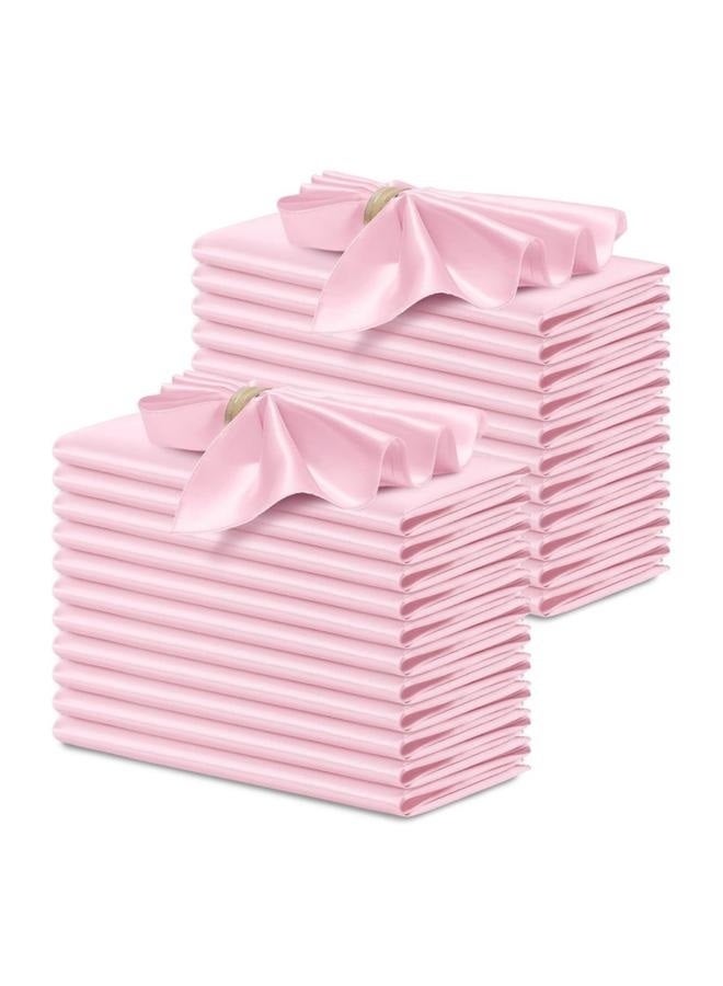 10-pack Cloth Napkins, Premium Quality Cotton, Machine Washable Oversized Cloth Dinner Table Napkins for Wedding/restaurant/hotel/party/holiday Dinner (Pink, 50 X 20 cm) - Image 2