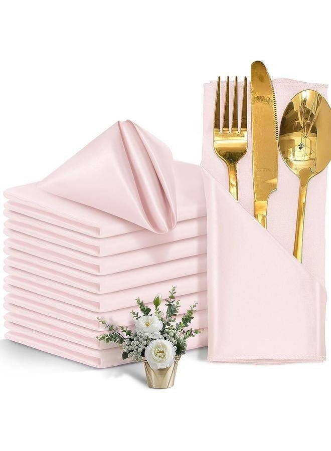 10-pack Cloth Napkins, Premium Quality Cotton, Machine Washable Oversized Cloth Dinner Table Napkins for Wedding/restaurant/hotel/party/holiday Dinner (Pink, 50 X 20 cm) - Image 1