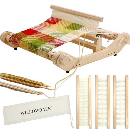 WILLOWDALE 16 Inches Rigid Heddle Loom, Weaving Loom Kit with Shed Stick, Wooden Multi-Craft Weaving Loom for Adults, Threads Warping Frame with Pegs and Yarn Stand, Frame Loom for Beginner - Image 1
