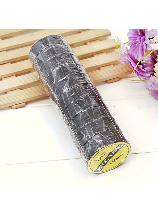 10 Rolls Heavy Duty Electrical Tape High Temperature Resistant 200C 392F Industrial Grade Black Rubber Cable Sticker - Image 2