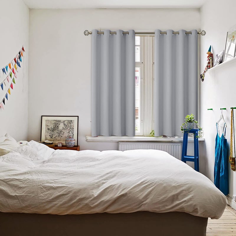 BGment Room Darkening Curtains for Bedroom - Grommet Thermal Insulated Window Treatments Light Blocking Curtains for Living Room  Set of 2 Panels  Each 46 x 54 Inch  Light Grey - Image 2