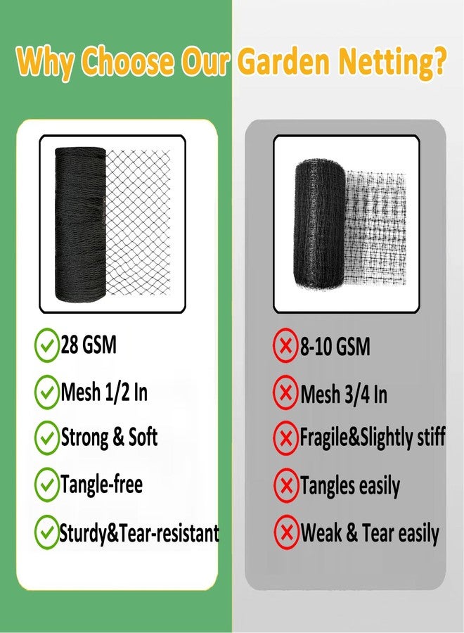 Junkogo Bird Netting 7.5x100 Ft, 1/2In Mesh Heavy Duty Garden Netting Pest Barrier for Plants, Fruit Trees, Vegetables, Extra Strong Woven Mesh Netting, Animal Fencing Against Birds, Deer, Poultry - Image 4