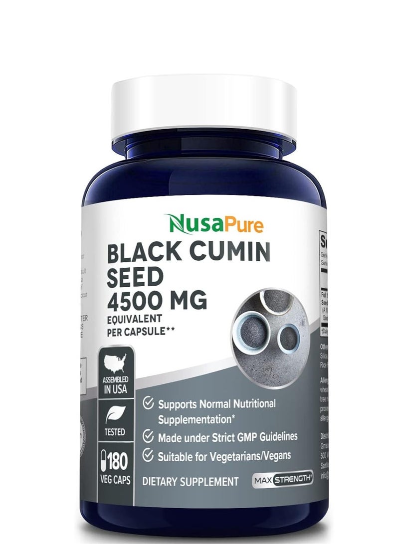 نوسابيور مستخلص بذور الكمون الأسود كامل الطيف 4500 مجم، 180 كبسولة من مسحوق الخضروات