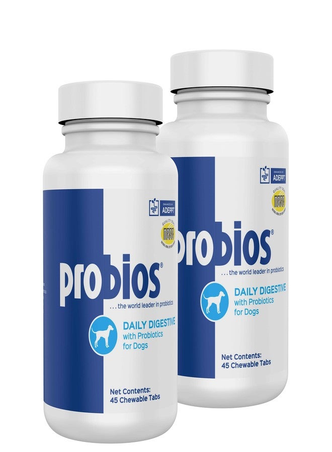 بروبيوس أقراص بروبيوتيك قابلة للمضغ للكلاب، مكمل بروبيوتيك يومي لصحة الأمعاء والهضم ودعم المناعة، 45 قرصًا (عبوة من قطعتين) - Image 1