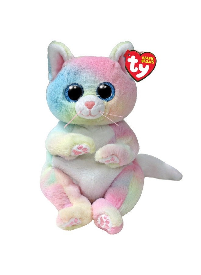 Ty Beanie Bellies - Jenny The Multicoloured Kitten With Glitter Blue Eyes, Original Plush Animals With Soft Belly 20 Cm - T41291 