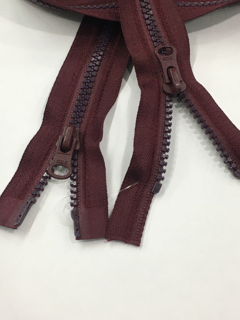 Karan Tuhafiye Karan Haberdashery Coat Zipper Double Sided 80 cm Claret Red - Image 2
