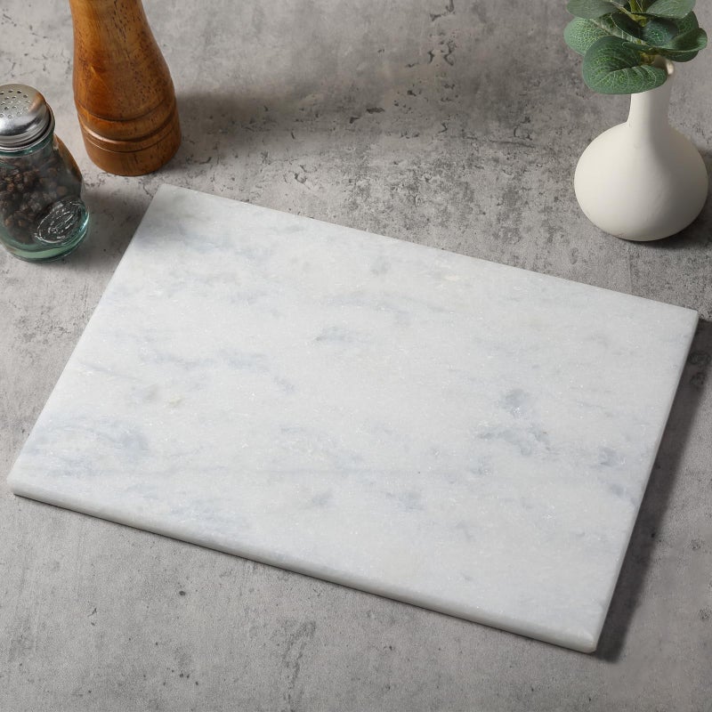 Koville African Natural Marble Cutting Board for Kitchen Pastry Bread, 12" x 8" Genuine Marble Cheese Board Stone Tray for Counter, Bathroom Perfume Tray Jewelry Candle Plate (Namib Fantasy) - Image 1
