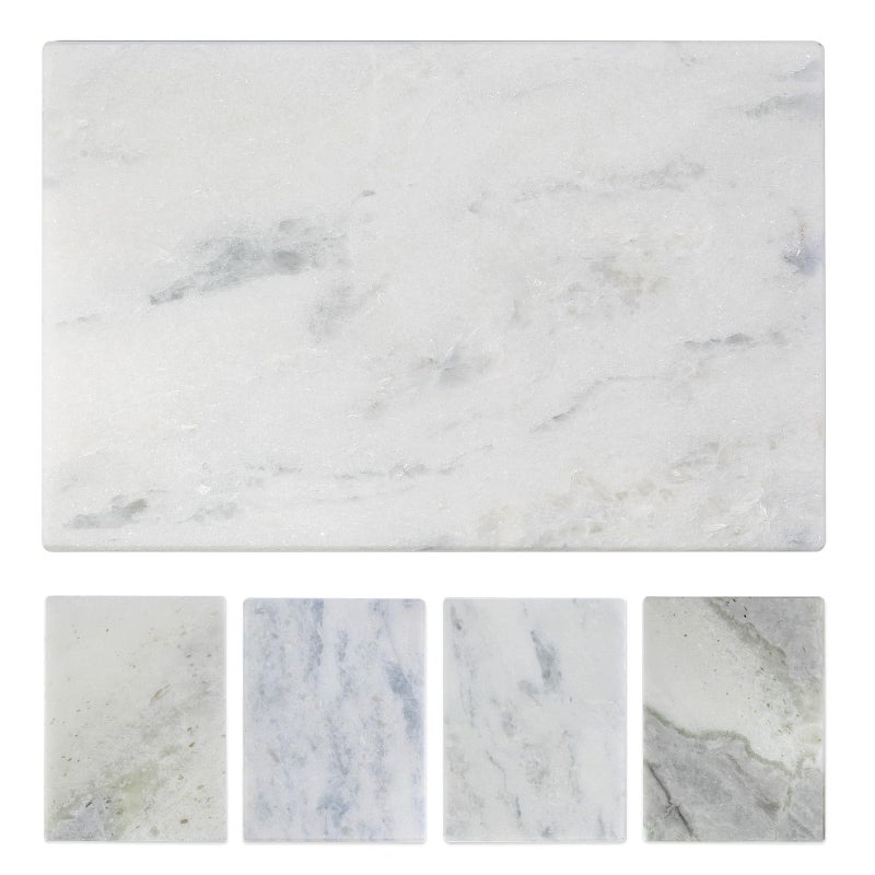 Koville African Natural Marble Cutting Board for Kitchen Pastry Bread, 12" x 8" Genuine Marble Cheese Board Stone Tray for Counter, Bathroom Perfume Tray Jewelry Candle Plate (Namib Fantasy) - Image 4
