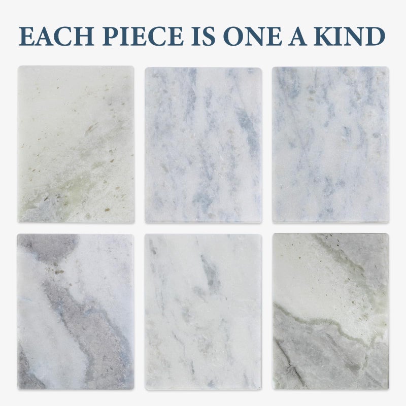 Koville African Natural Marble Cutting Board for Kitchen Pastry Bread, 12" x 8" Genuine Marble Cheese Board Stone Tray for Counter, Bathroom Perfume Tray Jewelry Candle Plate (Namib Fantasy) - Image 3