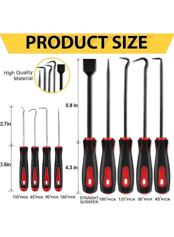 13-Piece Multi-Purpose Hook Pick-Up Tool Set, Car Electronic Repair Hose Gasket Manual Pick-Up Tool, Suitable for Car Electronic Repair Pick-Up Tool (Red) - Image 3