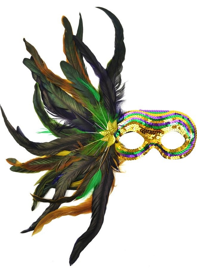 48037 Mardi Gras Satin and Sequin Mask