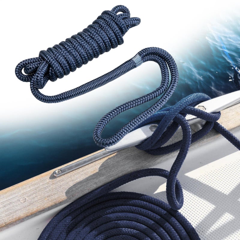Boat Dock Lines Men Gifts, Hanger Line Pre Spliced with 12" Eyelet for Boat Pontoon Premium Double Braided Nylon Fender Line - Image 2