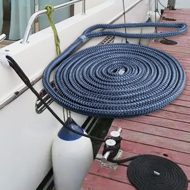 Boat Dock Lines Men Gifts, Hanger Line Pre Spliced with 12" Eyelet for Boat Pontoon Premium Double Braided Nylon Fender Line - Image 3