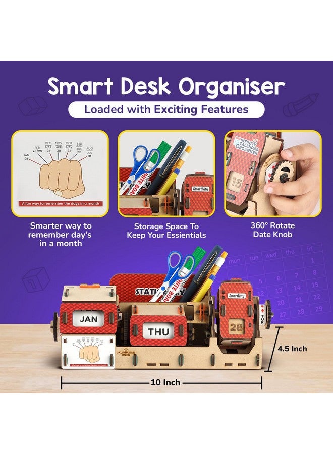 سمارتيفيتي تقويم سمارتيفيتي اللانهائي ومنظم القرطاسية للأطفال من سن ٨-٩-١٠-١١-١٢-١٣-١٤ سنة | هدية عيد ميلاد/رأس السنة للبنات والأولاد | ألعاب علمية اصنعها بنفسك للأطفال من سن ٨-١٤ سنة (لعبة STEM) - Image 3