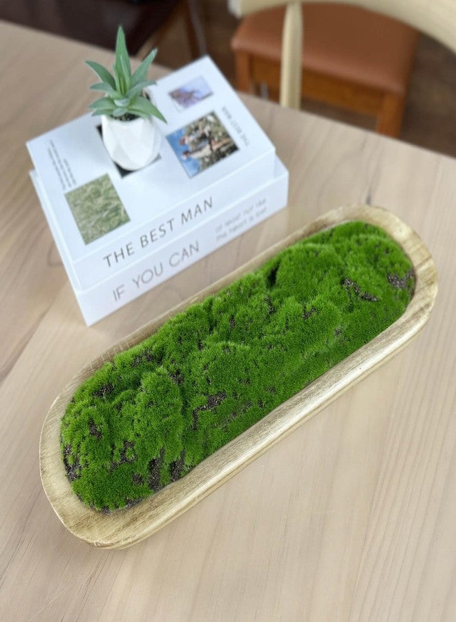 NAHARO Moss Wood Bowl, Artificial Moss Natural Bowl Centerpiece for Wedding Table, Home Decoration, Living Room, Office - Image 2