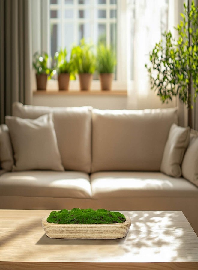 NAHARO Moss Wood Bowl, Artificial Moss Natural Bowl Centerpiece for Wedding Table, Home Decoration, Living Room, Office - Image 3