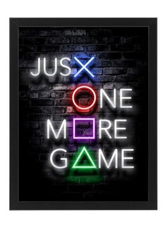RKN Just One More Game Neon Wall Art Poster Frame 21x30cm  - Image 1