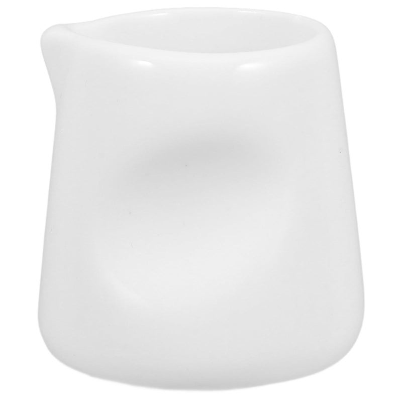 Mini Ceramic Milk Pitcher Coffee Creamer Small White Porcelain Syrup Dispenser - Image 2
