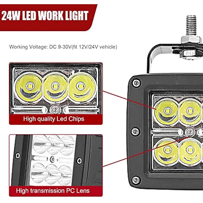 Wsays Xjmoto Compatible With Toyota Tundra 20142021 2Pcs 3 Spot Led Fog Light Pods  Hidden Bumper Fog Lamp Mount Brackets WPlug Wiring Kit - Image 5