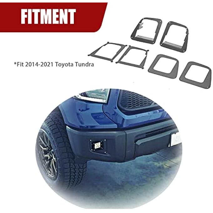Wsays Xjmoto Compatible With Toyota Tundra 20142021 2Pcs 3 Spot Led Fog Light Pods  Hidden Bumper Fog Lamp Mount Brackets WPlug Wiring Kit - Image 4
