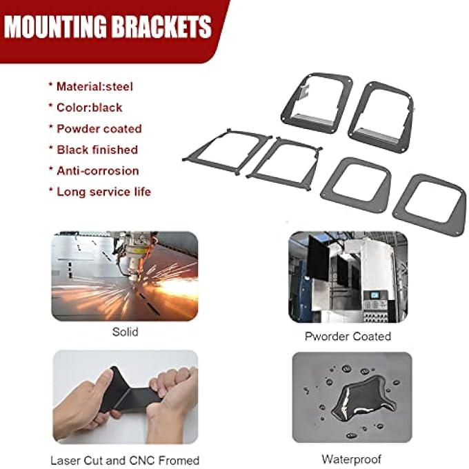 Wsays Xjmoto Compatible With Toyota Tundra 20142021 2Pcs 3 Spot Led Fog Light Pods  Hidden Bumper Fog Lamp Mount Brackets WPlug Wiring Kit - Image 3