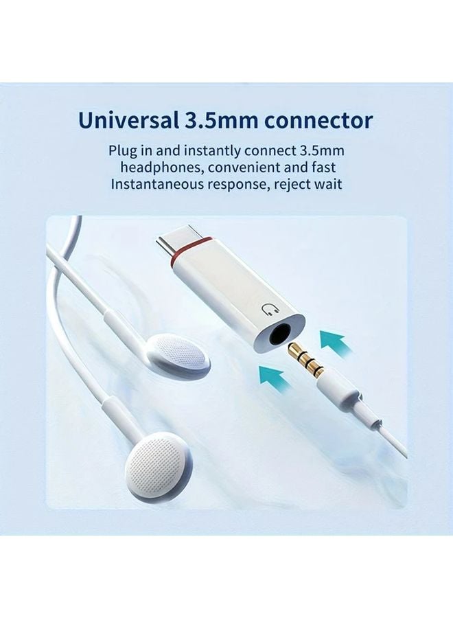 White USB C to 35mm Headphone Jack Adapter with Hi Fi DAC Volume Control for iPhone 16 15 S23 S22 - Image 4