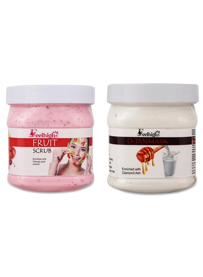 Feelhigh Face & Body Fruit Scrub & De tan Mask- Skin care/Facial Products (2 Items in the set) - Image 1