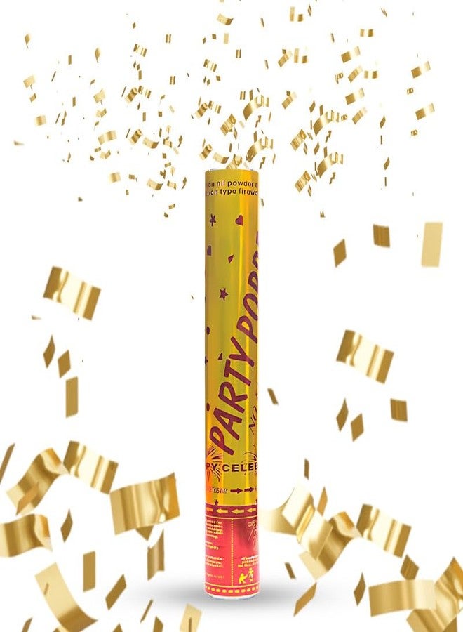 Selibration مفرقعات حفلات عيد الميلاد مع بريق ذهبي (عبوة من قطعتين) | مفرقعات حفلات الزفاف وغيرها من الاحتفالات (30 سم تقريبًا) - Image 1