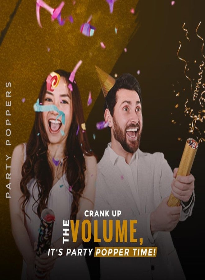 Selibration مفرقعات حفلات عيد الميلاد مع بريق ذهبي (عبوة من قطعتين) | مفرقعات حفلات الزفاف وغيرها من الاحتفالات (30 سم تقريبًا) - Image 5