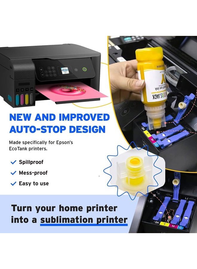 Printers Jack 400ml Sublimation Ink Refill for Epson EcoTank Supertank Printers ET-2720 ET-15000 ET-4700 ET-2760 ET-3760 ET-4760 ET-2700 ET-2750 ET-4750 L3110 L3150 (Offer ICC-Free Printing) - Image 4