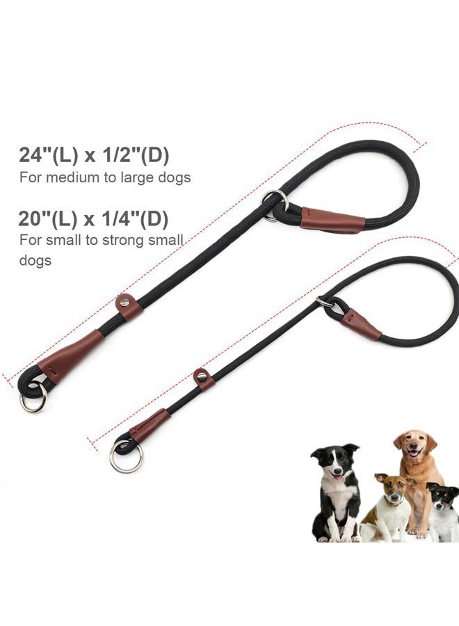 MayPaw Slip Collar Nylon Rope Choke Collar for Dog Training- No Pull Round Martingale Dog Collars for Small Medium Large Dogs  - Image 3