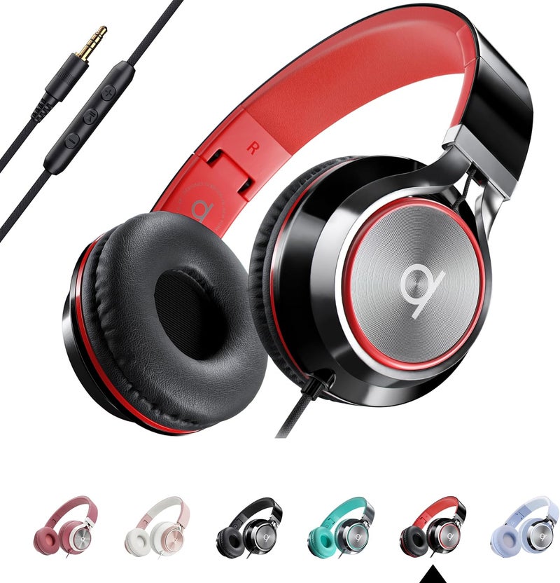 Artix CL750 Wired Headphones with Mic & Volume Control — Noise Isolating On-Ear Headphones for Computer and Laptop Wired, Plug in Corded Headphone Over Ear with Wire (Foldable, Aux Jack 3.5mm) - Image 1
