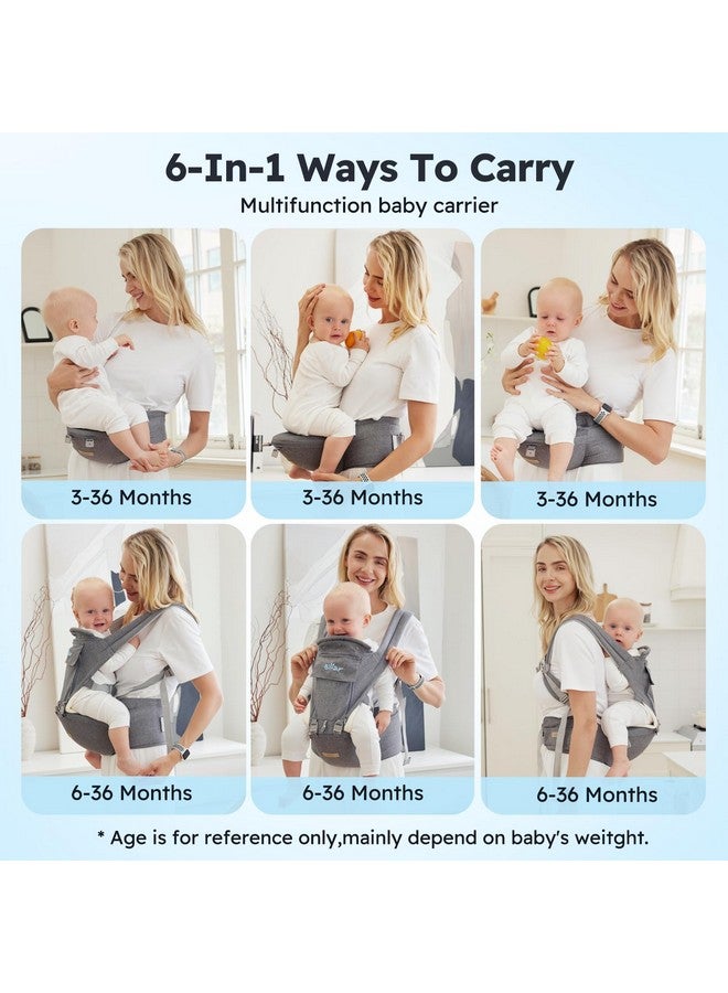Bear Baby Carrier, 6-in-1 Baby Carrier Newborn to Toddler with Hip Seat (Ergonomic M Position) for 3-36 Month/ 7-44lbs Baby, Adjustable Size for Enhanced Lumbar Support, Perfect for On-The-go - Image 2