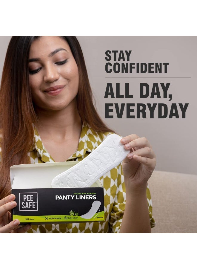 بيساف فوط صحية يومية آمنة للتبول للنساء، بخلاصة الصبار - ١٠٠ فوطة | طول ١٨٥ مم (مقاس كبير) | تصميم منحني لراحة إضافية | سطح ناعم كالقطن | تحافظ على جفافكِ وانتعاشكِ طوال اليوم - Image 5