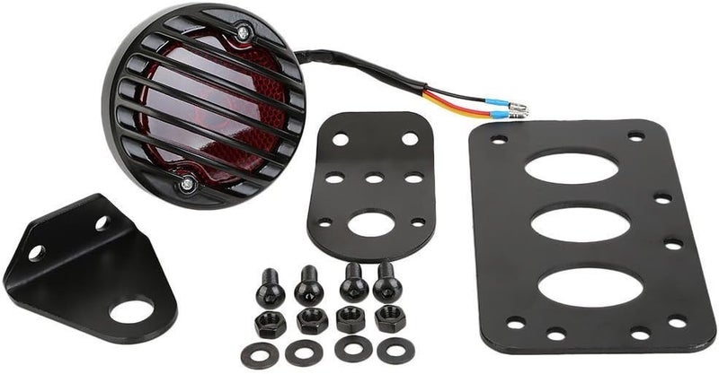 PACASK Black LED Brake Running Rear Tail Light with Vertical Side Mount License Plate Bracket for Kawasaki Honda PA-38 - Image 5
