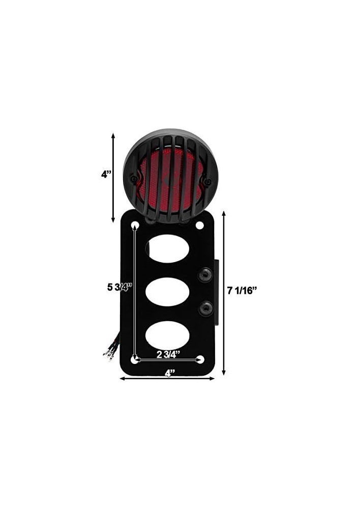 PACASK Black LED Brake Running Rear Tail Light with Vertical Side Mount License Plate Bracket for Kawasaki Honda PA-38 - Image 3