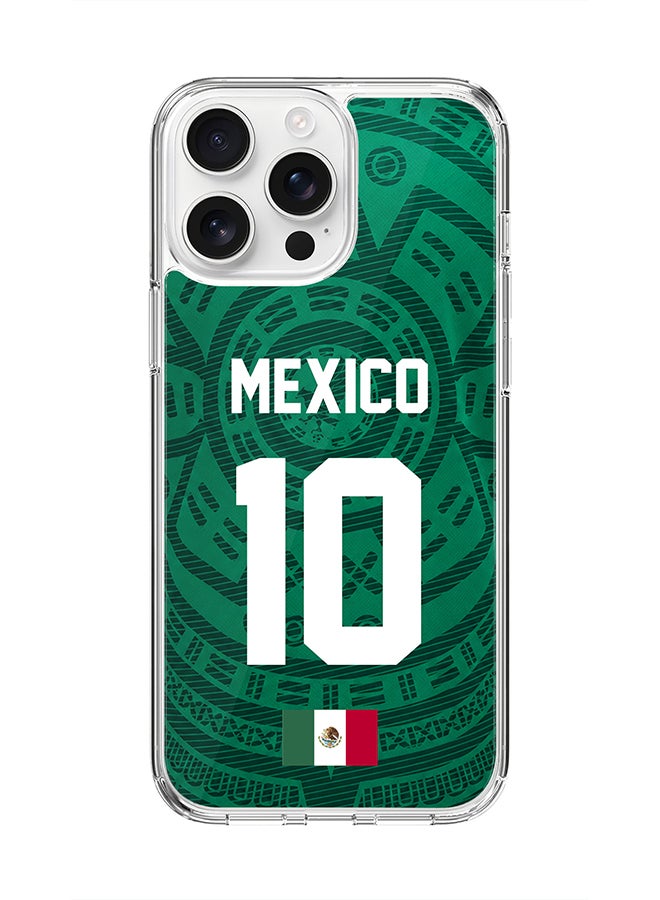 Stylizedd Classic Clear Magnetic Case for Apple iPhone 16 Pro Max , Hybrid Soft Case Flexible Edges Anti Drop TPU PC Gel Thin Transparent Cover [ Designed for Apple iPhone 16 Pro Max ] - Football Team Mexico World Cup 2026 - Image 1
