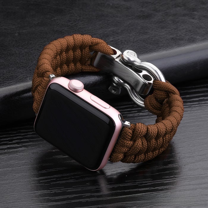 Generic Nylon Sport Strap for Apple Watch 38/42/40/44mm Coffee (with Connector) 