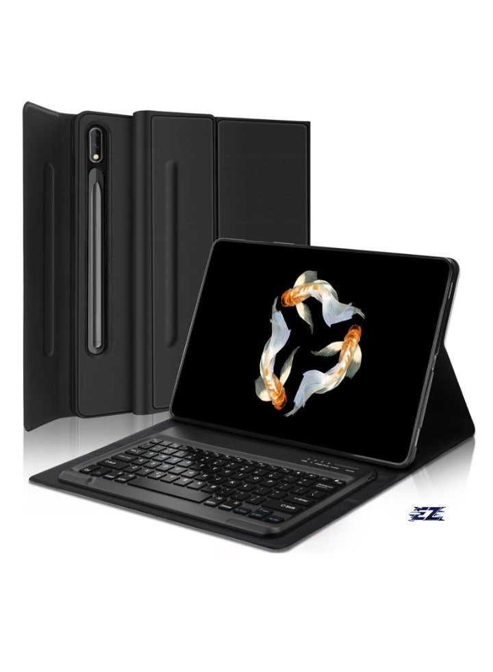 MUNTAQI Samsung Galaxy Tab S9 Ultra 2023 Keyboard Protective Case – 14.6 Inch Slim Smart Cover with S Pen Holder, Multi-Use Bluetooth Keyboard for Galaxy Tab S9 Ultra, Black - Image 1