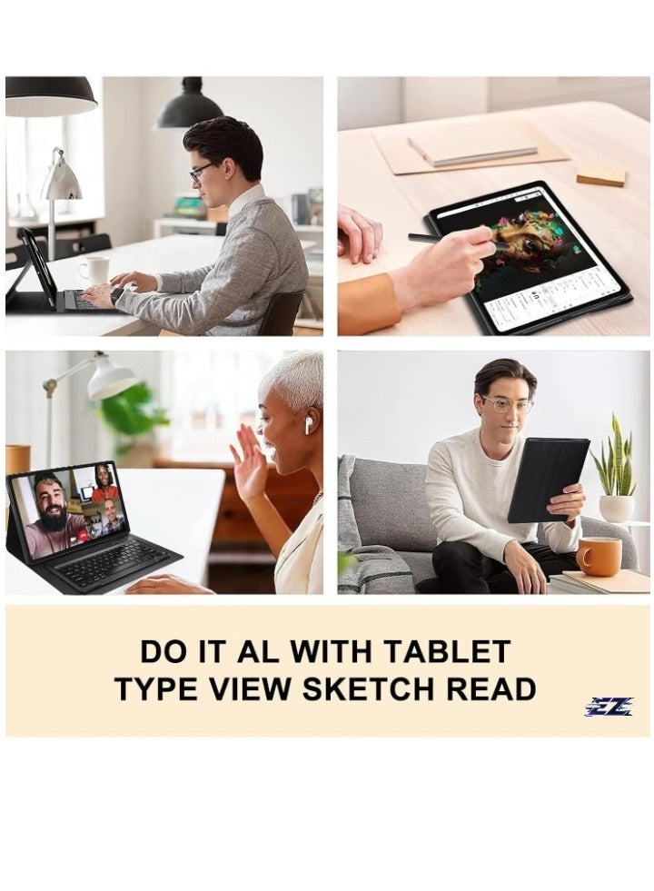 MUNTAQI Samsung Galaxy Tab S9 Ultra 2023 Keyboard Protective Case – 14.6 Inch Slim Smart Cover with S Pen Holder, Multi-Use Bluetooth Keyboard for Galaxy Tab S9 Ultra, Black - Image 2