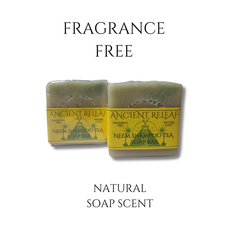 Handmade Ancient Releaf Neem Shampoo Bar with French Green Clay moisturizing conditioning cleansing 100 Veganplant based Fragrancefree natural soap scent 5oz bar - Image 5
